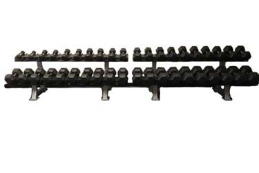 DXP 5-100 lbs Rubber Hex Dumbbell Set