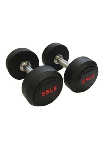 DXP 5-25 lbs Rubber Pro Style Dumbbell Set