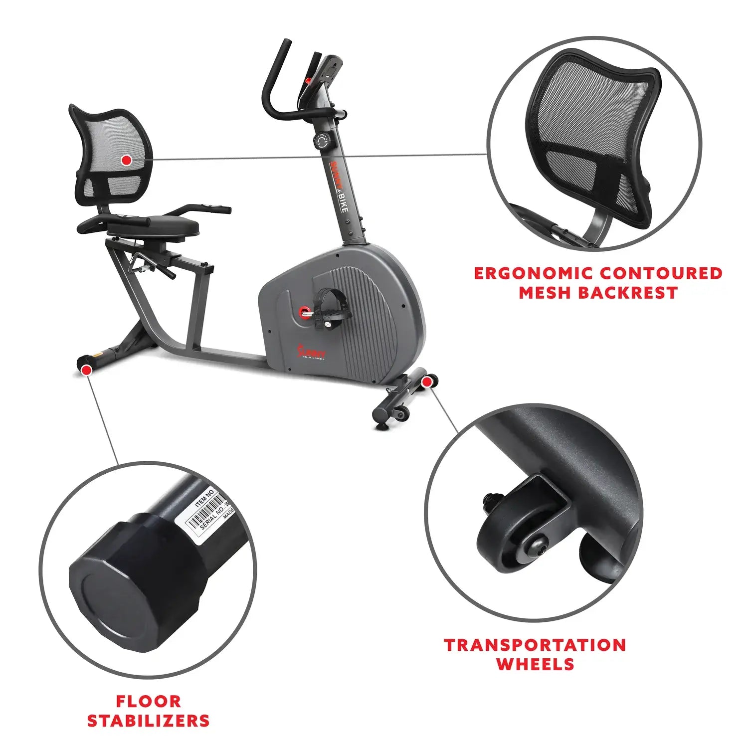 GP Pro Sun Endurance Series Magnetic Smart Recumbent Exercise Bike - Lifetime warranty*