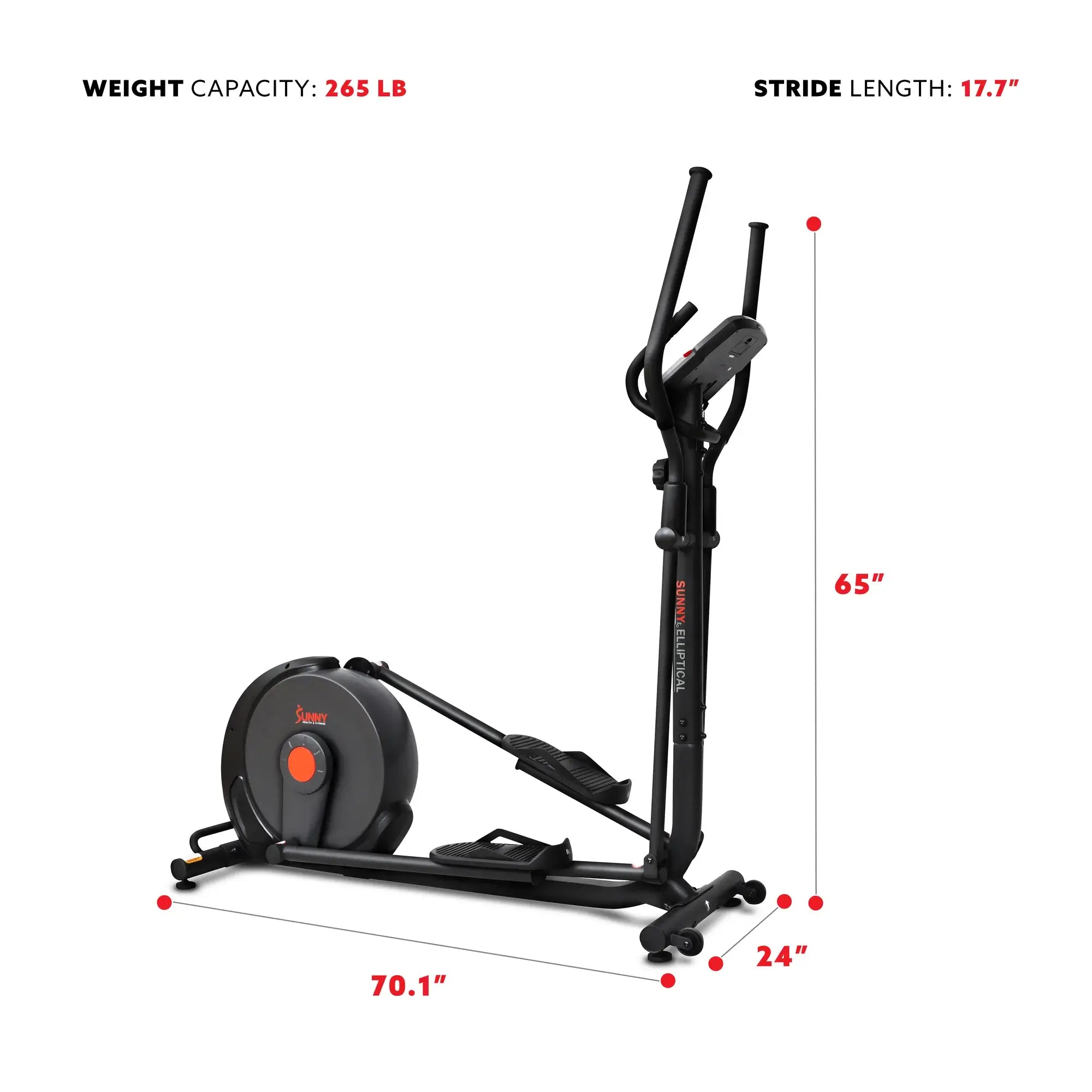 GP Pro Sun Power Stride Smart Elliptical Cross Trainer Machine- Lifetime warranty*