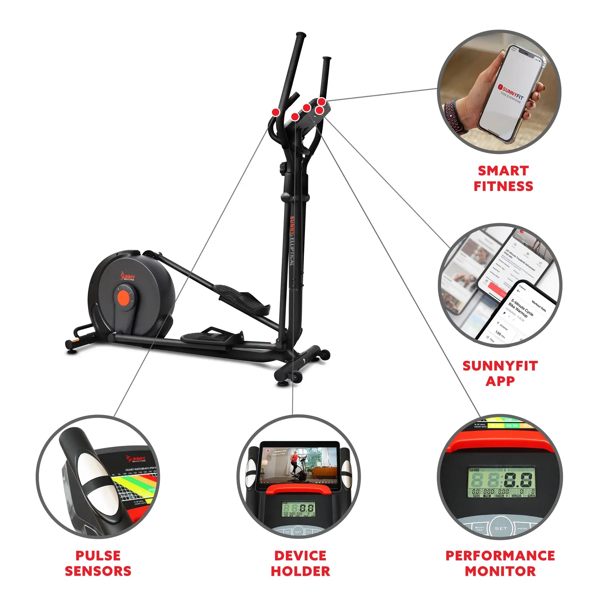 GP Pro Sun Power Stride Smart Elliptical Cross Trainer Machine- Lifetime warranty*