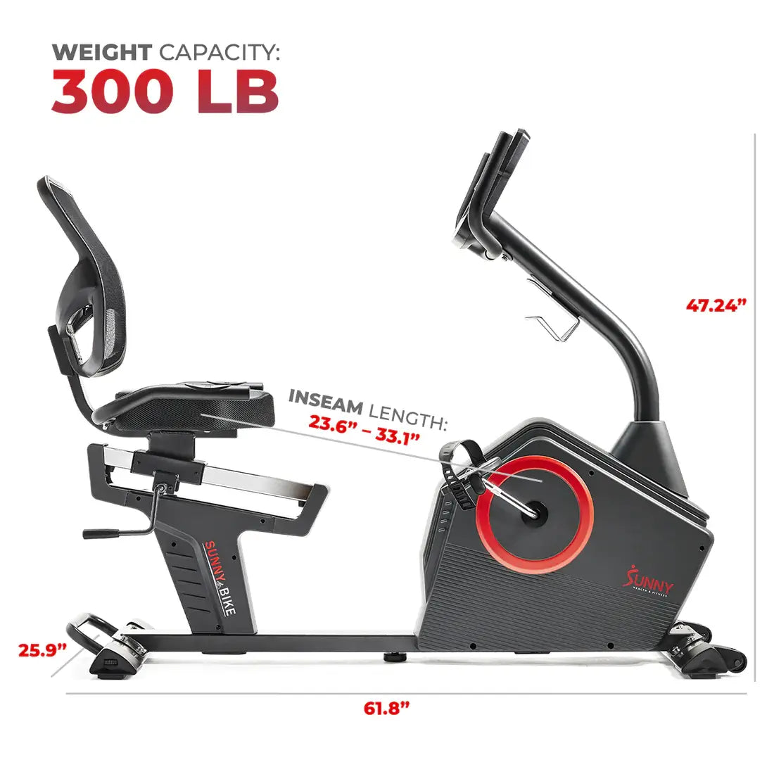 GP Pro Sun Premium Magnetic Resistance Smart Recumbent Bike - Lifetime warranty*