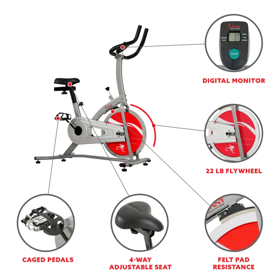 GP Pro Sun Indoor Cycling Stationary Exercise Bike Chain Drive - Lifetime warranty*