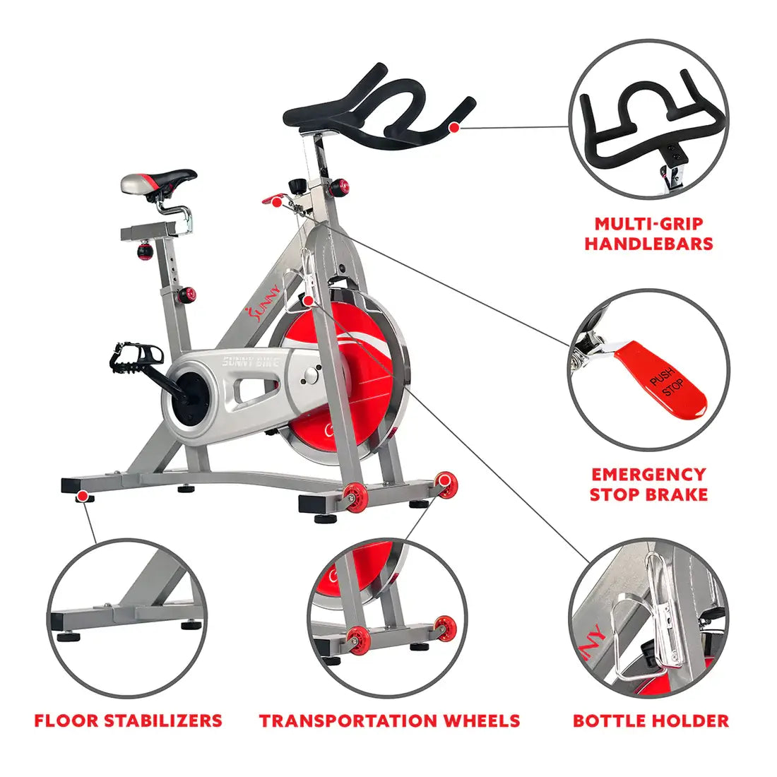 GP Pro Sun 40 lb Flywheel Belt Drive Stationary Pro Indoor Cycling Bike-Lifetime warranty*