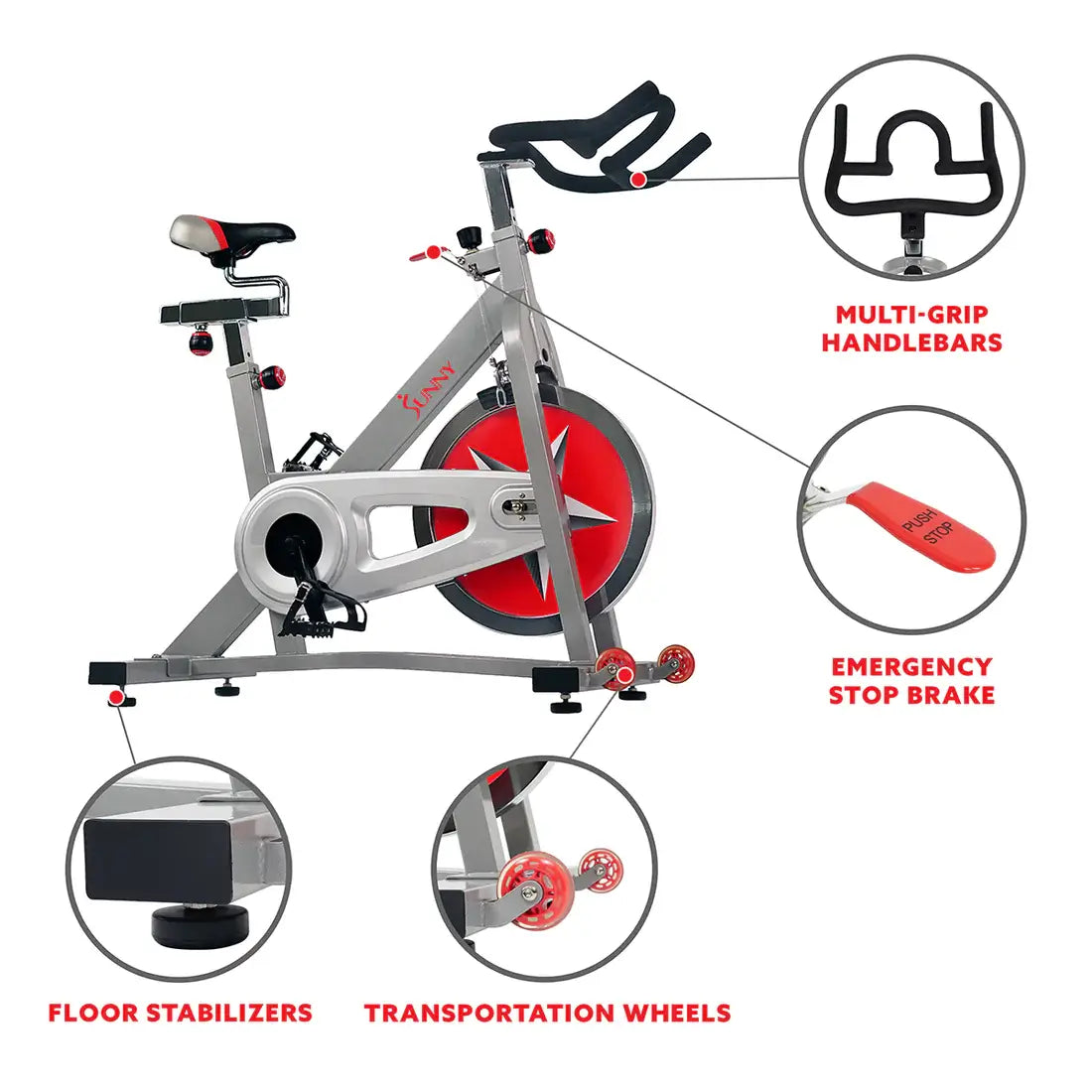 GP Pro Sun 40 lb Flywheel Chain Drive Pro Indoor Cycling Exercise Bike - Lifetime warranty*
