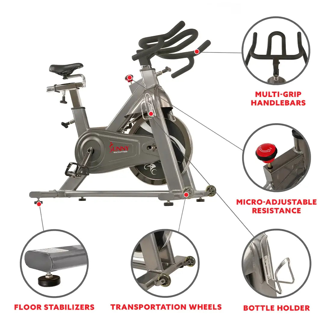 GP Pro Sun Commercial Exercise Bike Chain Drive Indoor Cycling - Lifetime warranty*