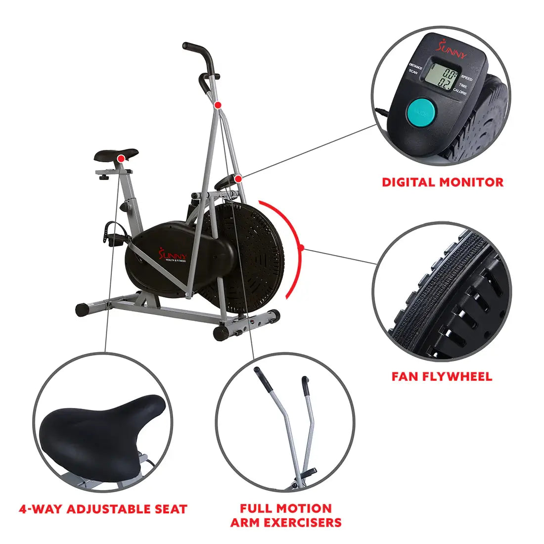 GP Pro Sun Air Resistance Upright Hybrid Bike - Lifetime warranty*
