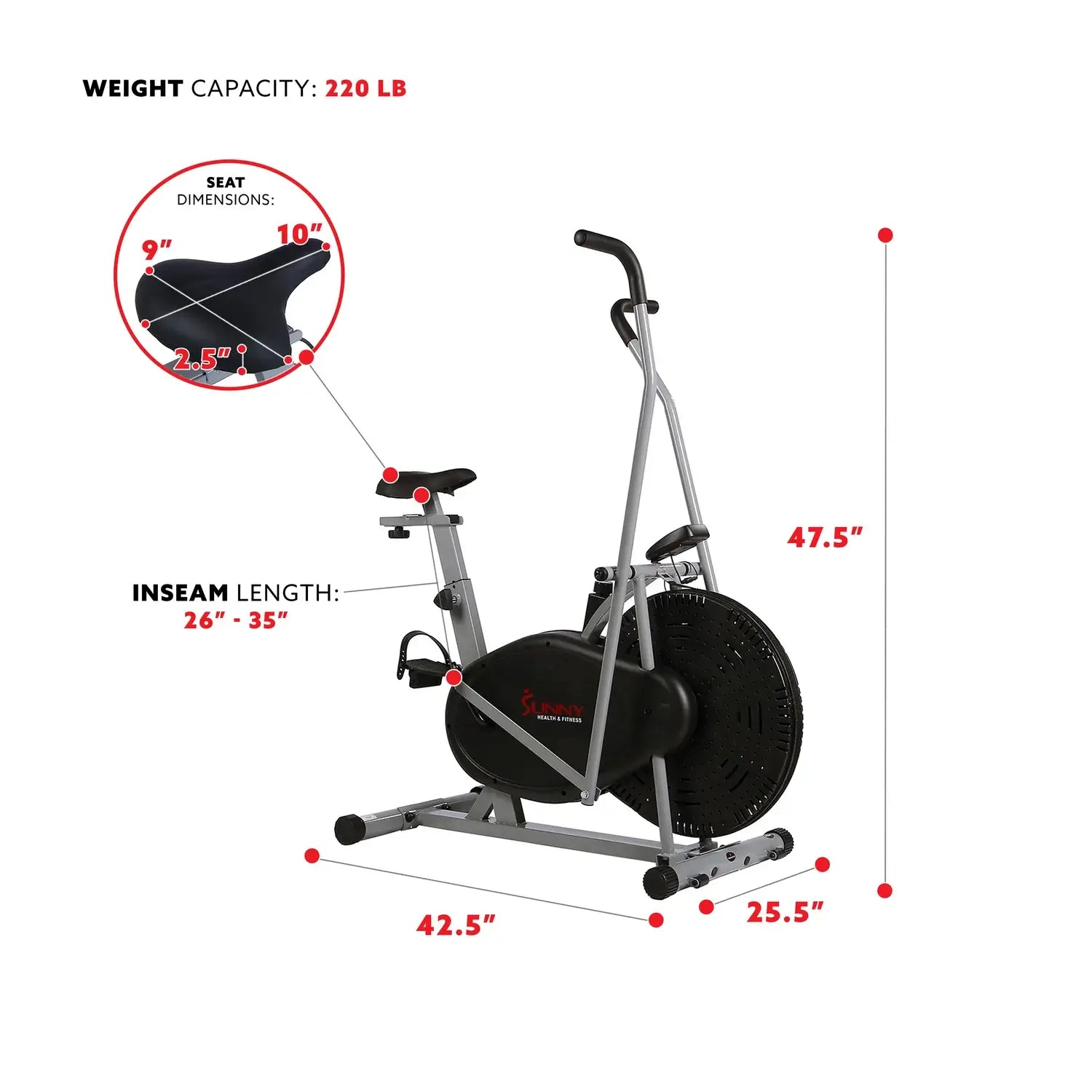GP Pro Sun Air Resistance Upright Hybrid Bike - Lifetime warranty*