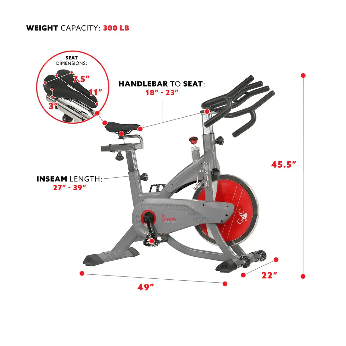 GP Pro Sun AeroPro Exercise Bike for Indoor Cycling - Lifetime warranty*