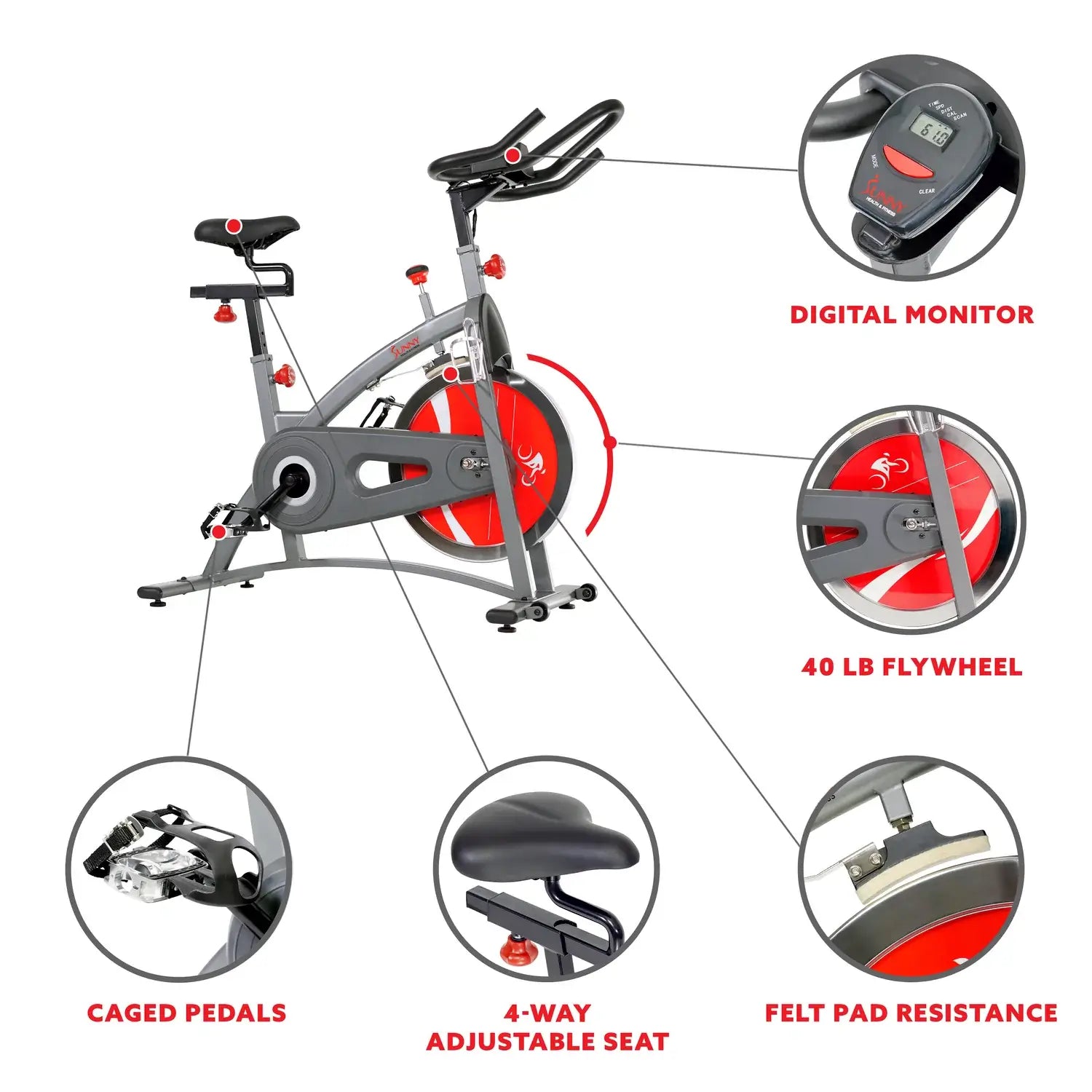 GP Pro Sun Belt Drive Exercise Bike Indoor Cycling Bike - Lifetime warranty*
