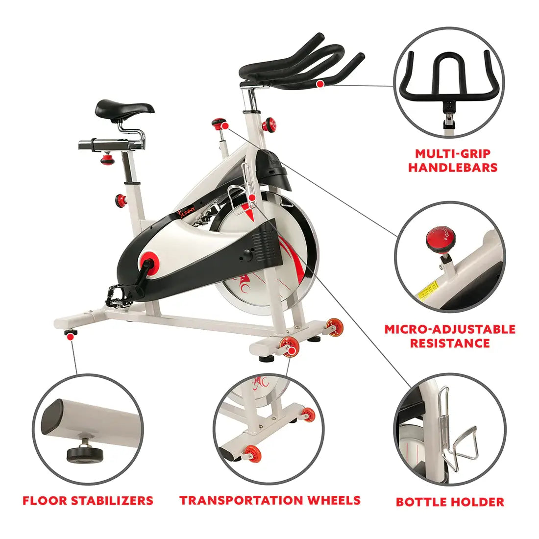 GP Pro Sun Premium Cycling Exercise Bike Indoor Fitness Belt Drive Clipless Pedal - Lifetime warranty*
