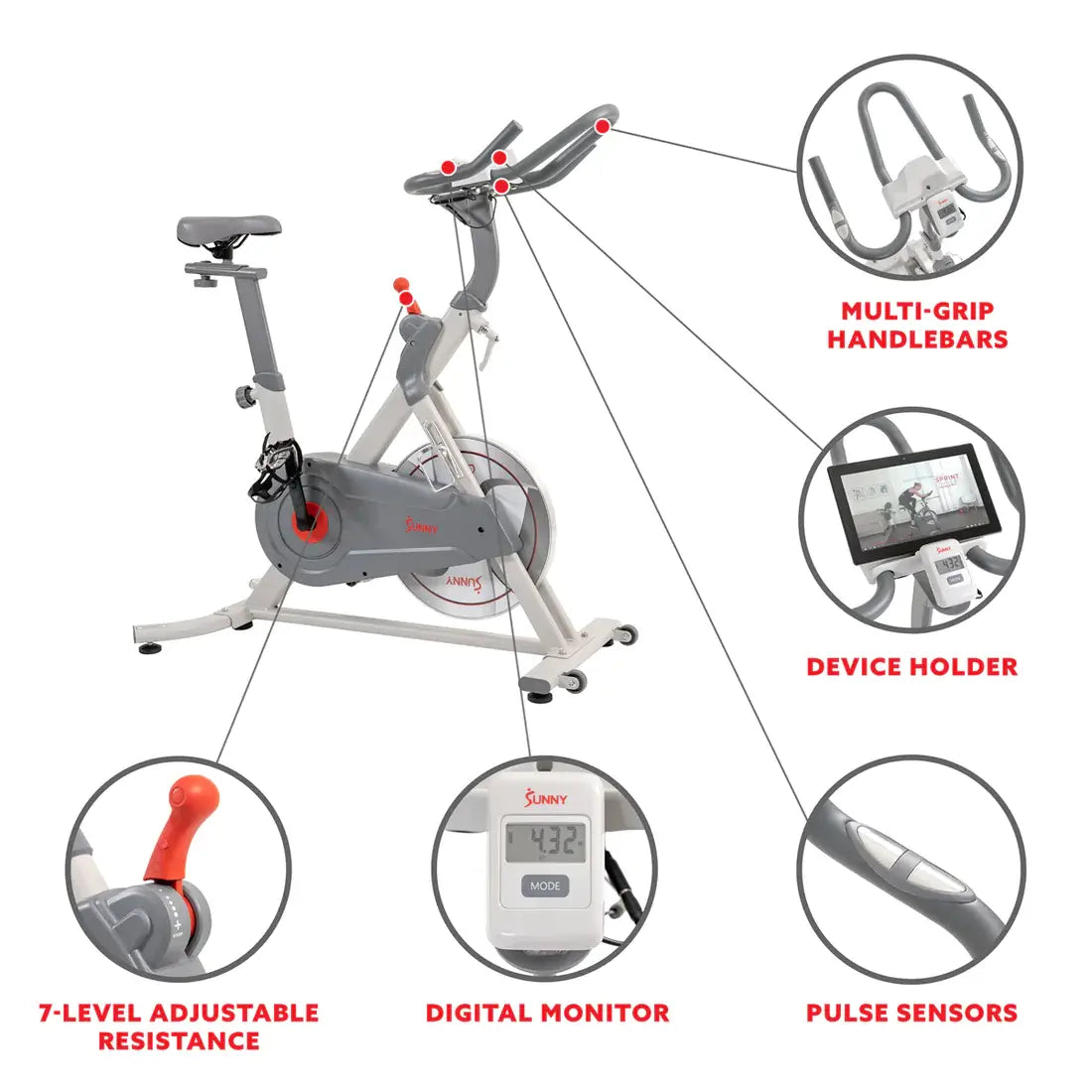 GP Pro Sun Pro Lite Indoor Cycling Bike Belt Drive - Lifetime warranty*