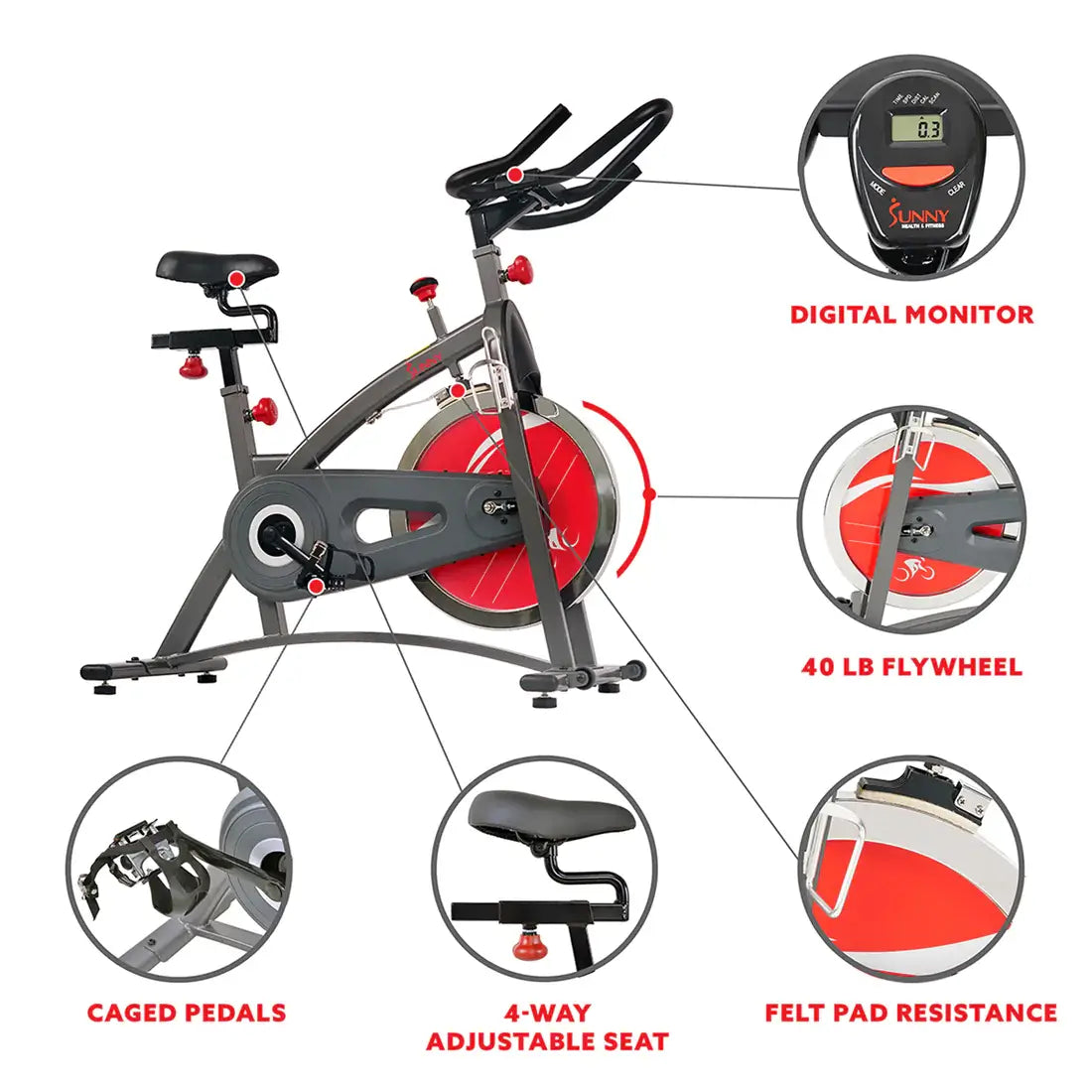 GP Pro Sun Chain Drive Indoor Cycling Exercise Bike-Lifetime warranty*