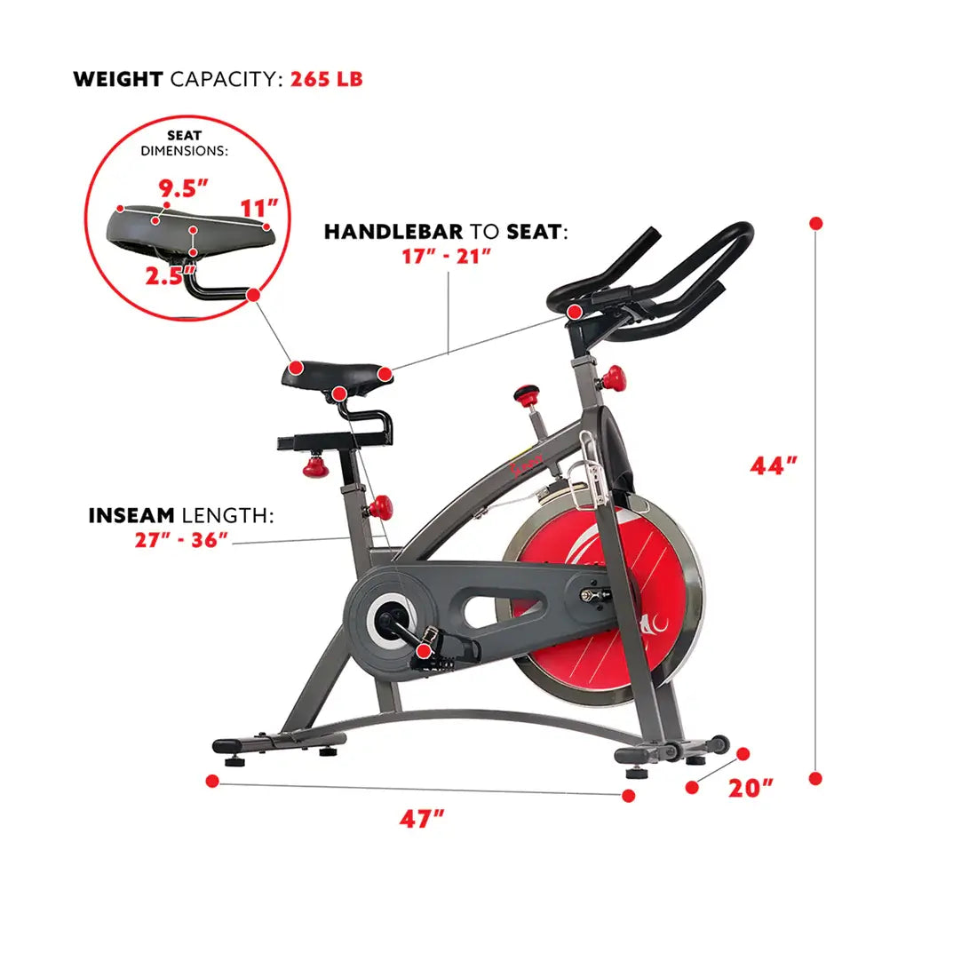 GP Pro Sun Chain Drive Indoor Cycling Exercise Bike-Lifetime warranty*
