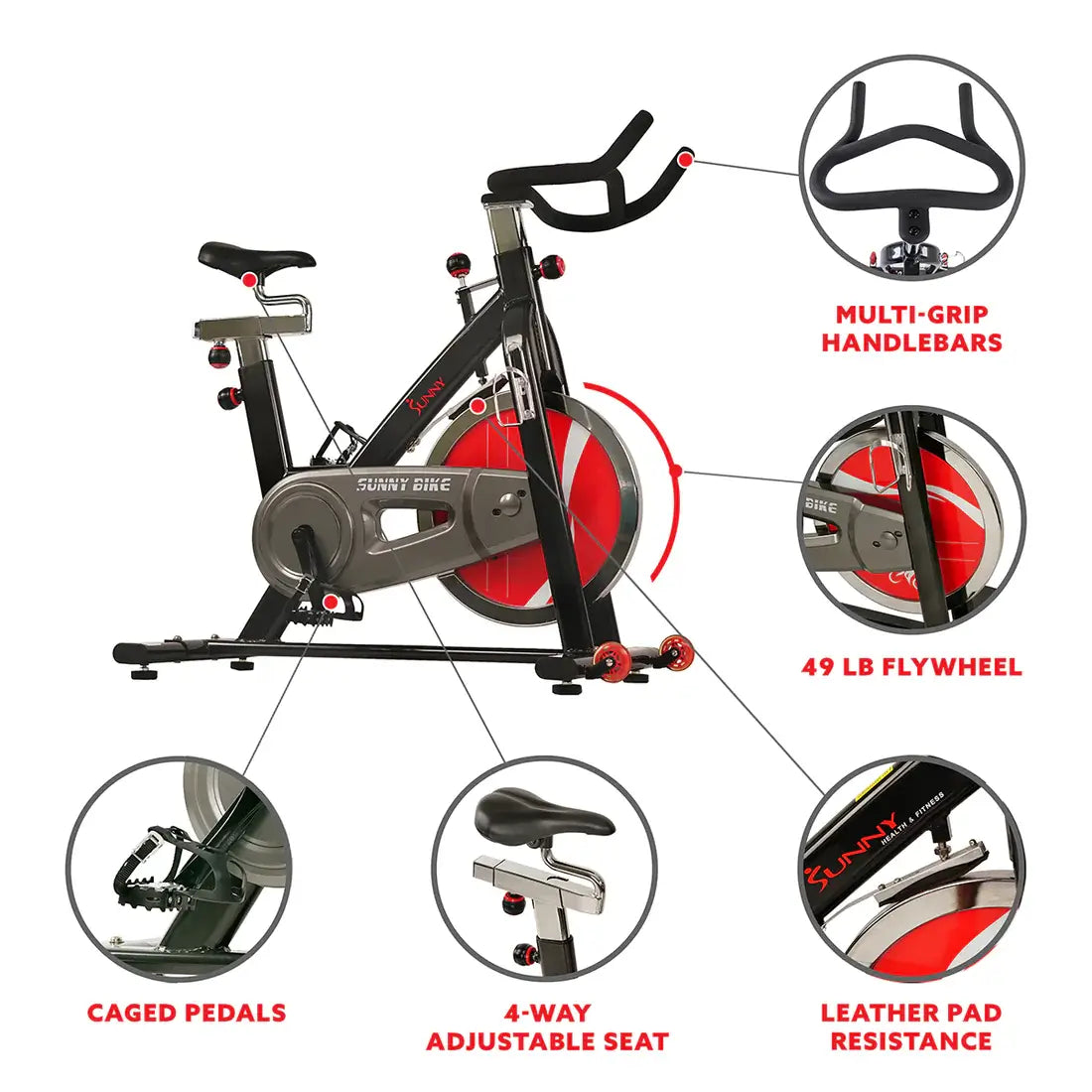 GP Pro Sun Chain Drive Exercise Bike - Stationary Indoor Cycling Trainer-Lifetime warranty*