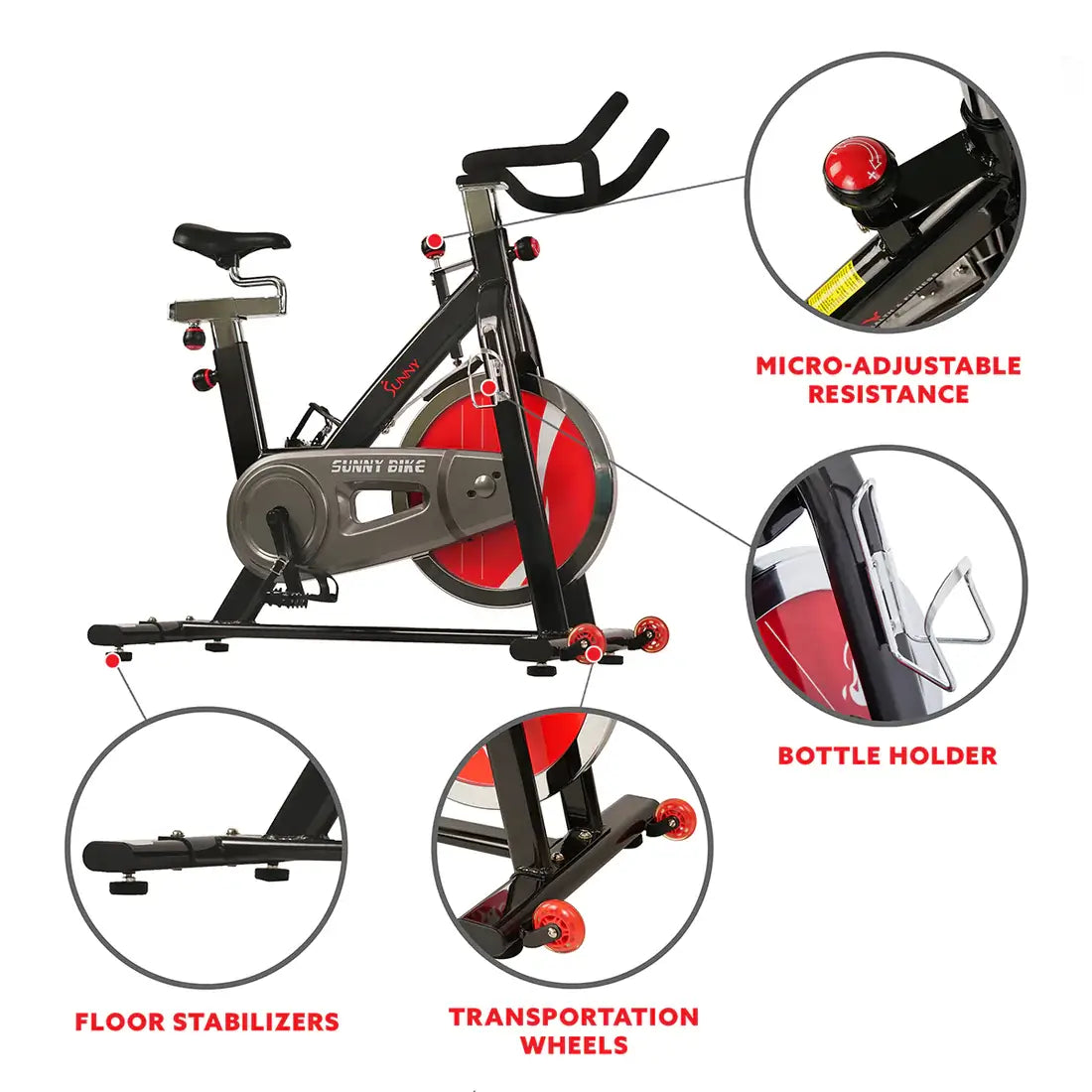 GP Pro Sun Chain Drive Exercise Bike - Stationary Indoor Cycling Trainer-Lifetime warranty*