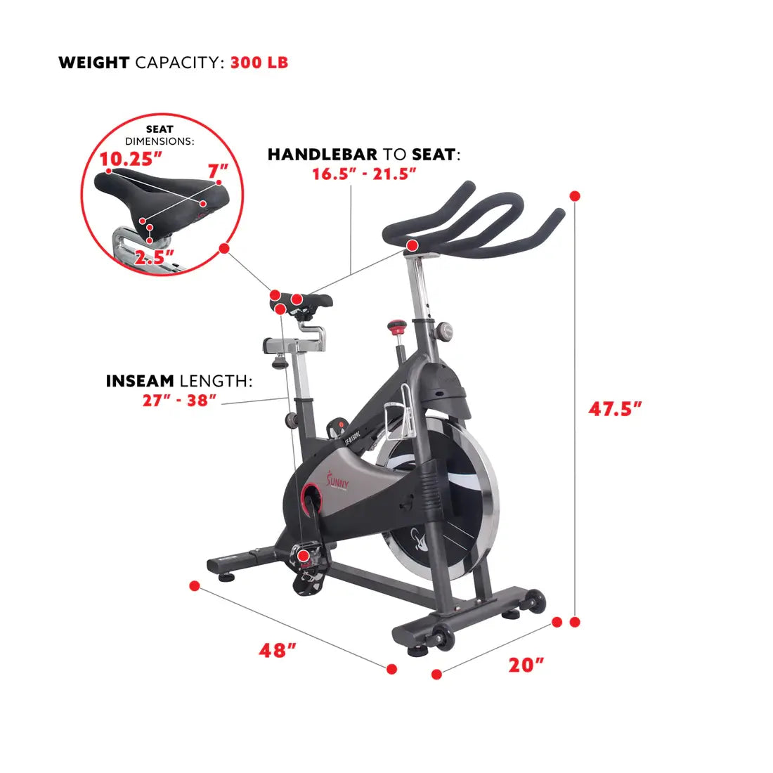 GP Pro Sun Clipless Pedal Exercise Bike Premium Chain Drive Indoor Cycling - Lifetime warranty*