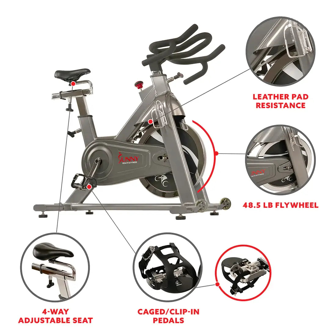 GP Pro Sun Commercial Exercise Bike Chain Drive Indoor Cycling - Lifetime warranty*