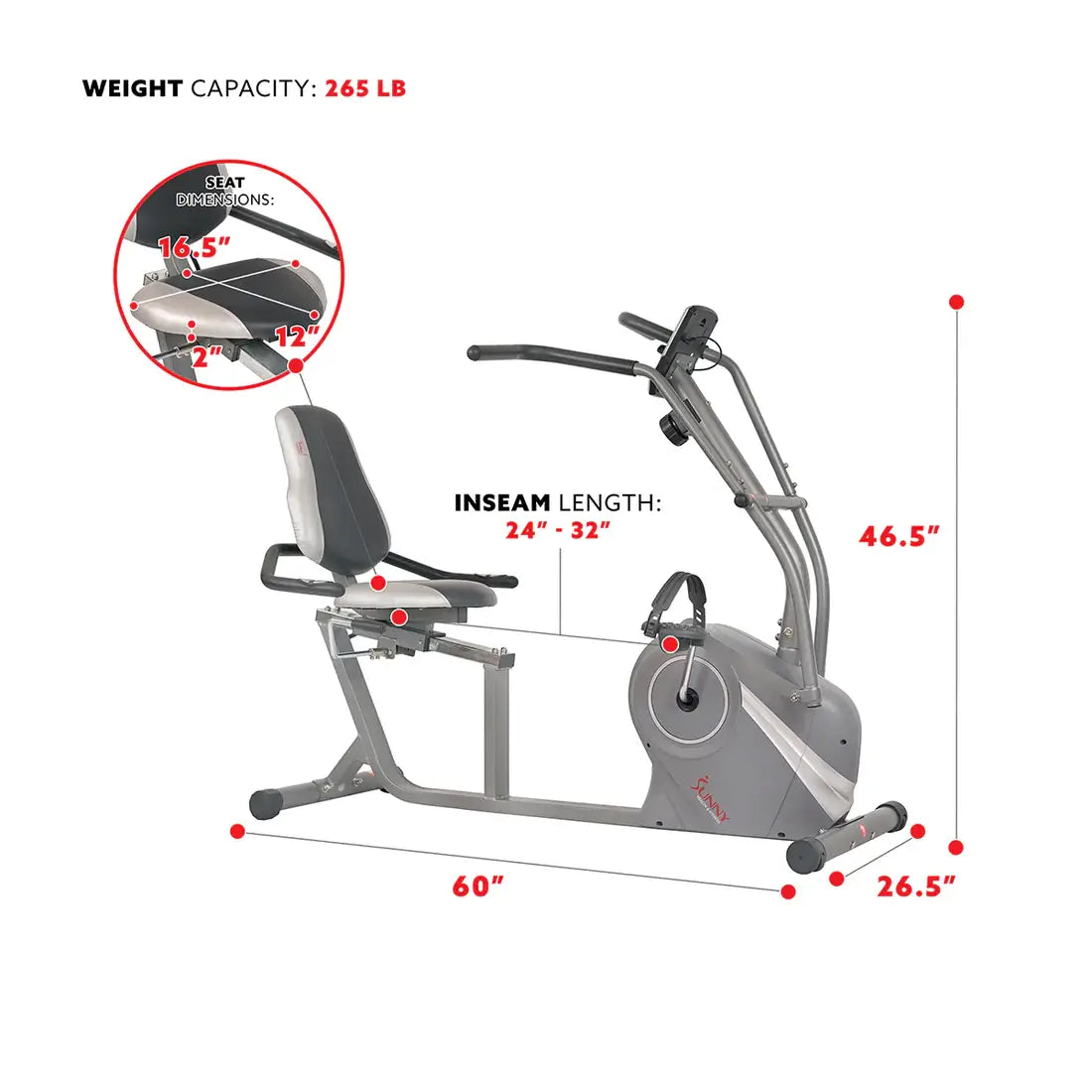 GP Pro Sun Stationary Cross Trainer Recumbent Bike - Lifetime warranty*