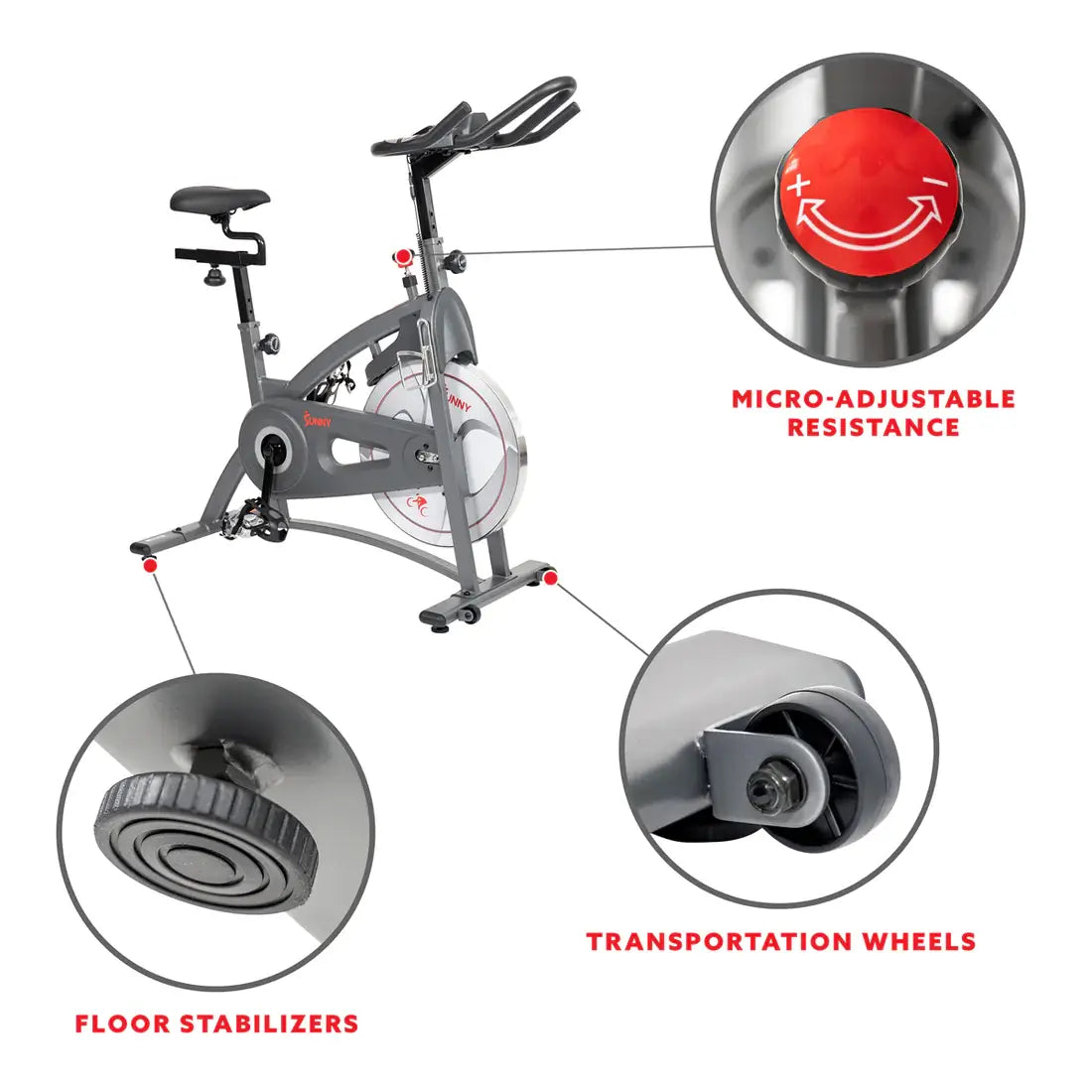GP Pro Sun Endurance Belt Drive Magnetic Indoor Exercise Cycle Bike - Lifetime warranty*