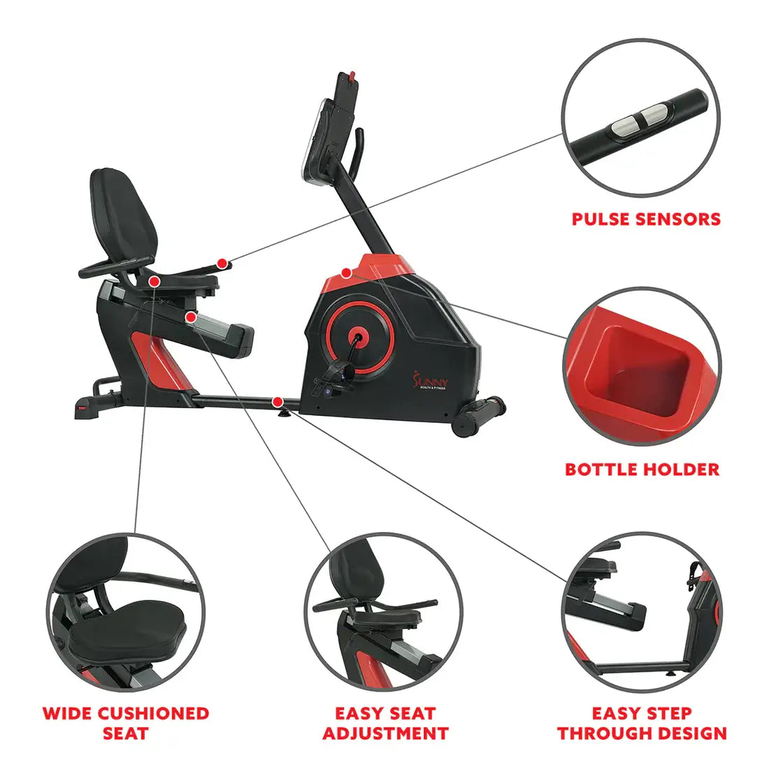 GP Pro Sun Evo-Fit Recumbent Bike Electro-Magnetic Cardio Fitness - Lifetime warranty*