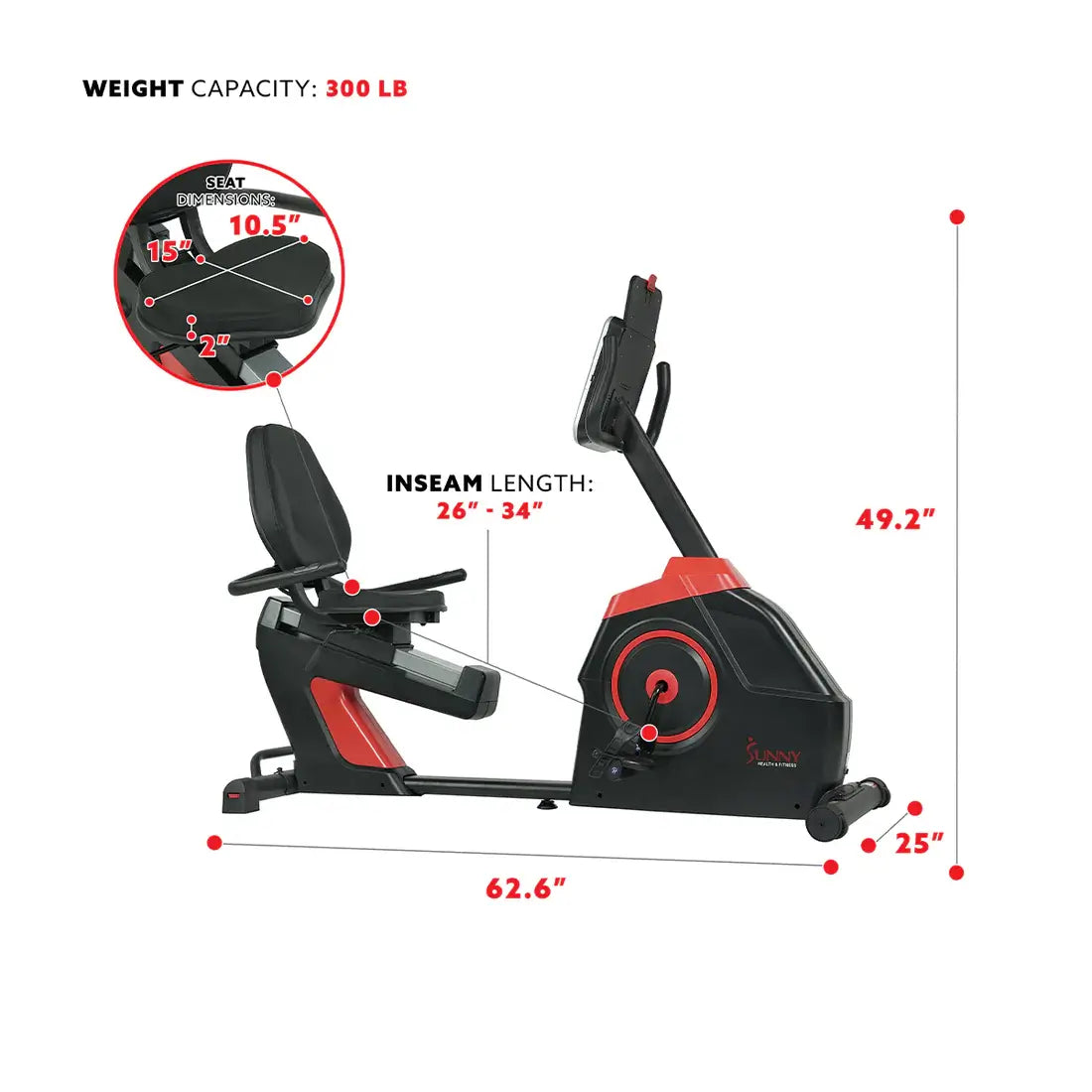 GP Pro Sun Evo-Fit Recumbent Bike Electro-Magnetic Cardio Fitness - Lifetime warranty*