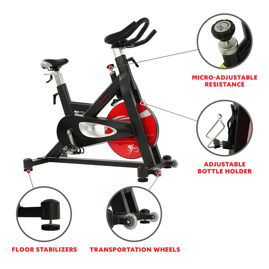 GP Pro Sun Evolution Pro Magnetic Belt Drive Heavy Duty Indoor Cycling Bike - Lifetime warranty*