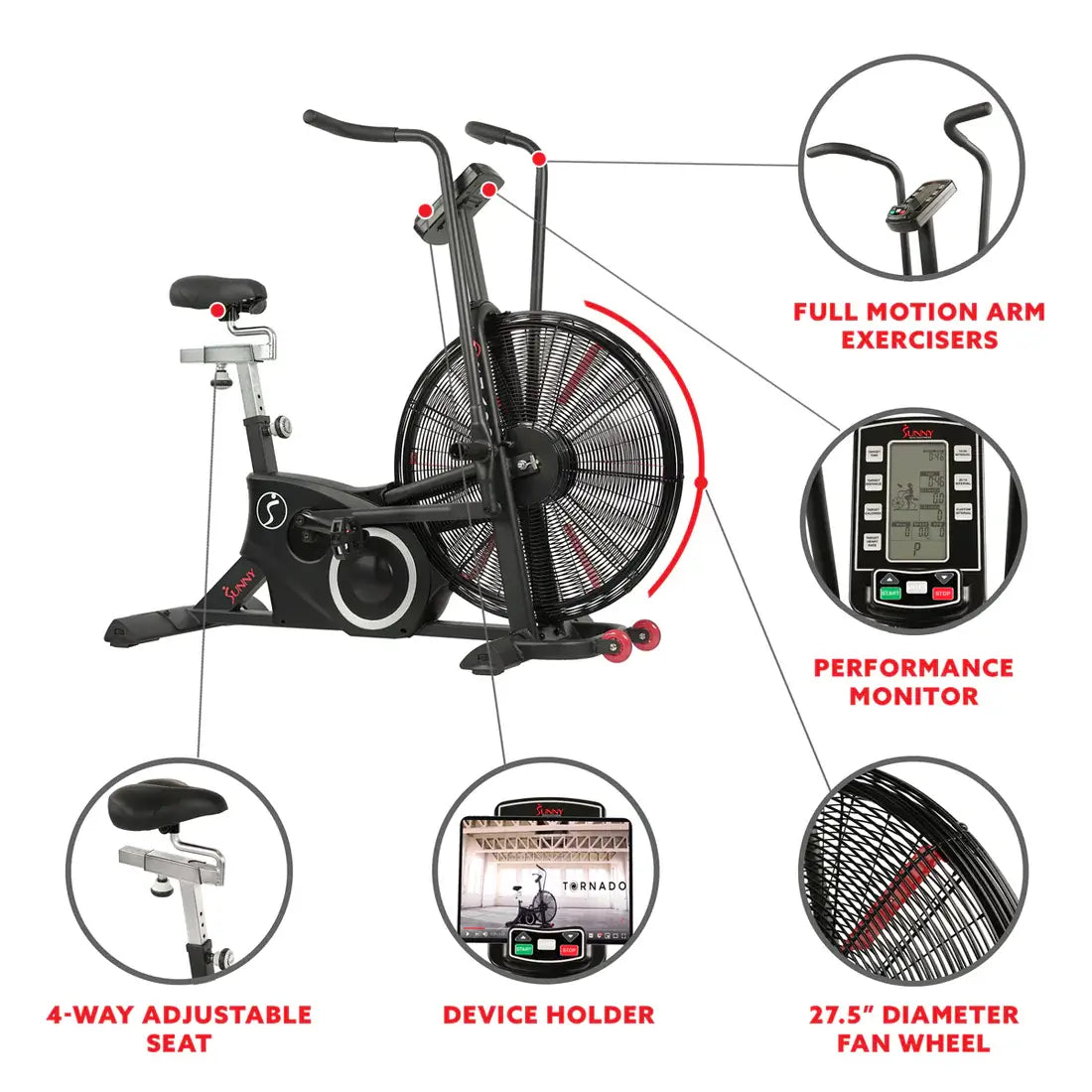 GP Pro Sun Tornado LX Fan Bike - Air Assault Exercise - Lifetime warranty*