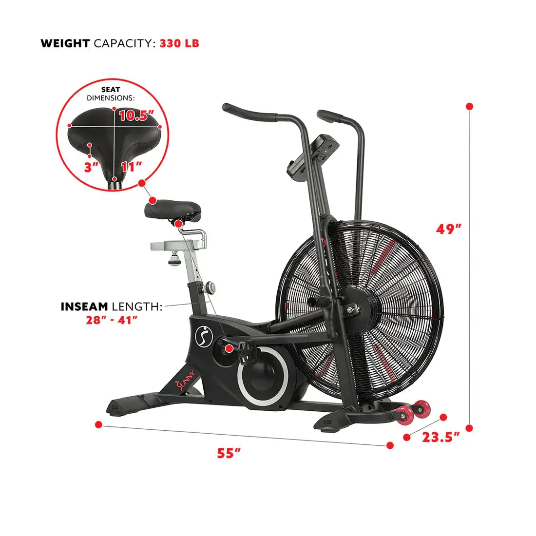 GP Pro Sun Tornado LX Fan Bike - Air Assault Exercise - Lifetime warranty*