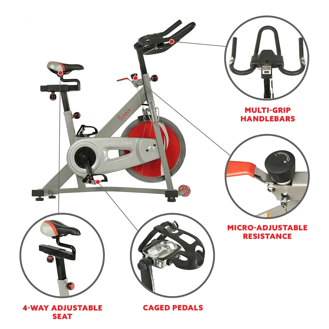 GP Pro Sun Fitness Pro II Stationary Indoor Cycling Bike - Lifetime warranty*