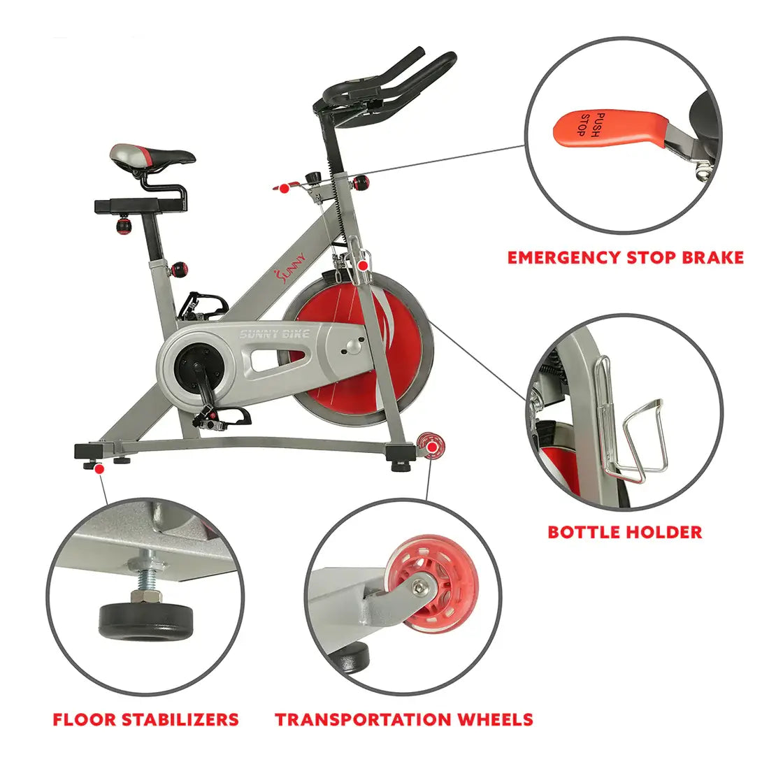 GP Pro Sun Fitness Pro II Stationary Indoor Cycling Bike - Lifetime warranty*