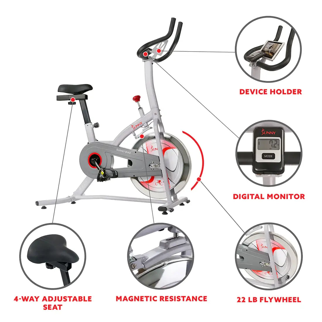 GP Pro Sun Magnetic Resistance Indoor Cycling Exercise Bike - Lifetime warranty*