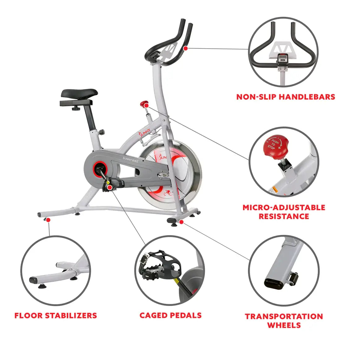 GP Pro Sun Magnetic Resistance Indoor Cycling Exercise Bike - Lifetime warranty*