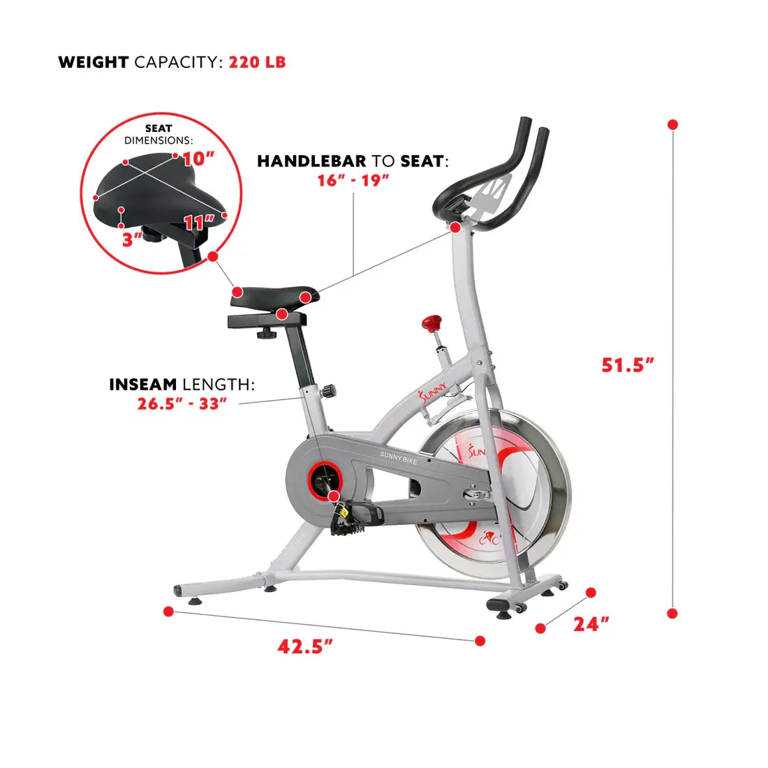 GP Pro Sun Magnetic Resistance Indoor Cycling Exercise Bike - Lifetime warranty*