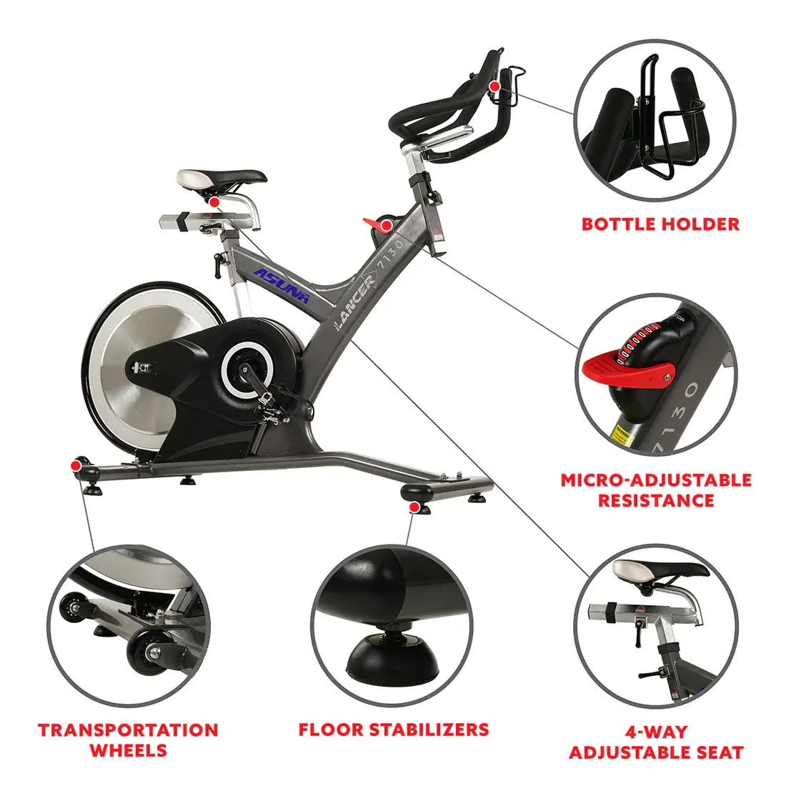 GP Pro Sun Asuna Lancer Rear Flywheel Commercial Exercise Bike - Lifetime warranty*