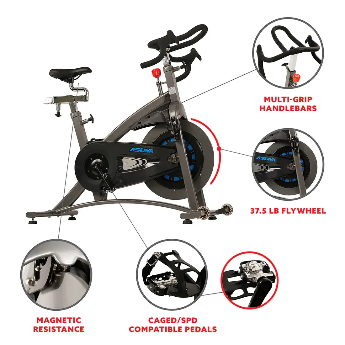 GP Pro Sun Magnetic Belt Drive Commercial Indoor Cycling Trainer Exercise Bike-Lifetime warranty*