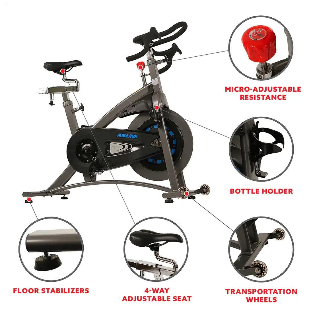 GP Pro Sun Magnetic Belt Drive Commercial Indoor Cycling Trainer Exercise Bike-Lifetime warranty*