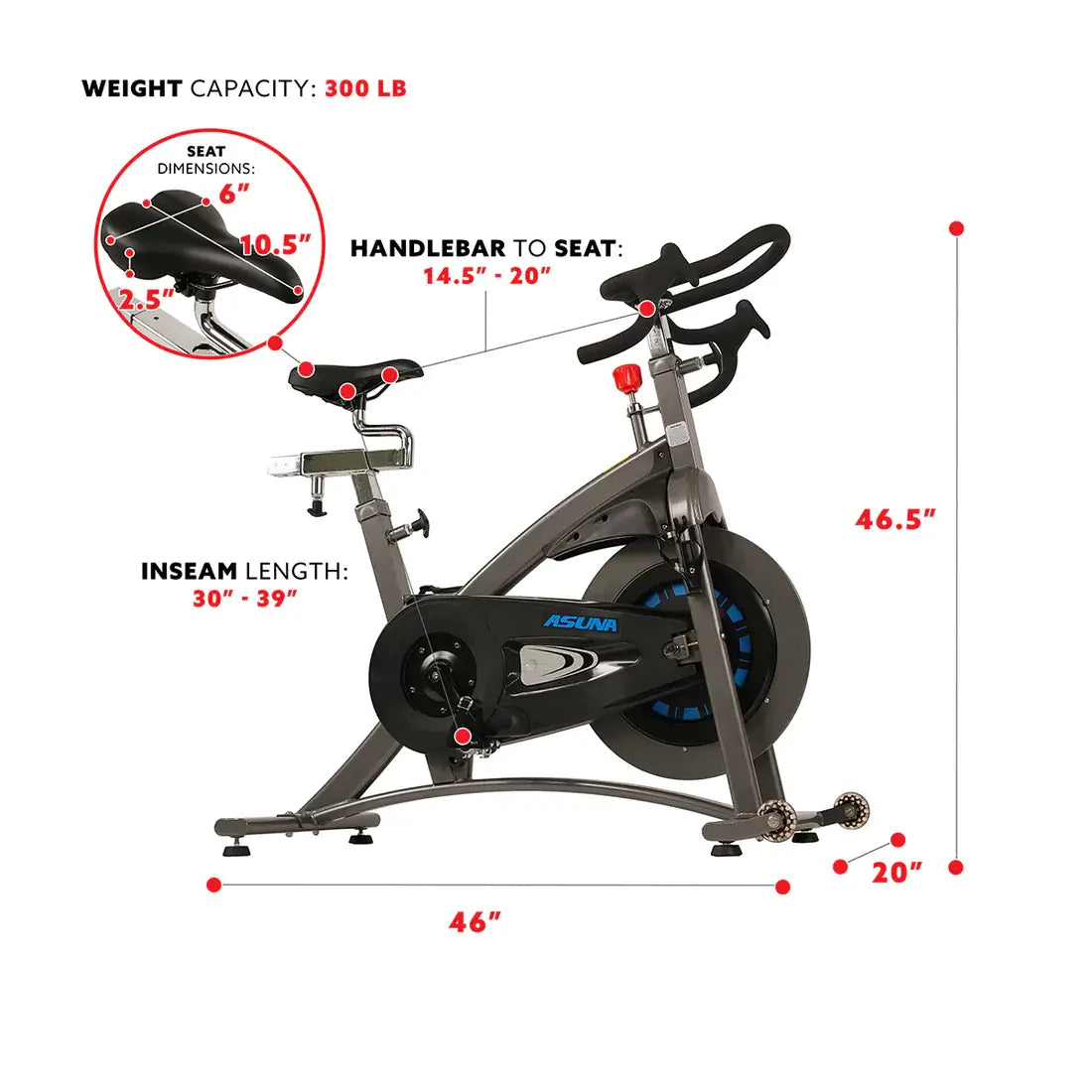 GP Pro Sun Magnetic Belt Drive Commercial Indoor Cycling Trainer Exercise Bike-Lifetime warranty*
