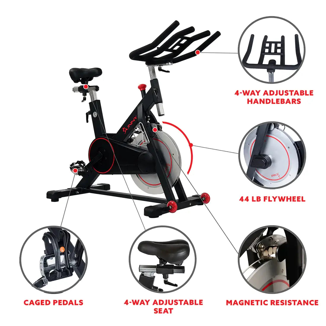 GP Pro Sun Indoor Cycling Bike Magnetic Belt Drive - Lifetime warranty*