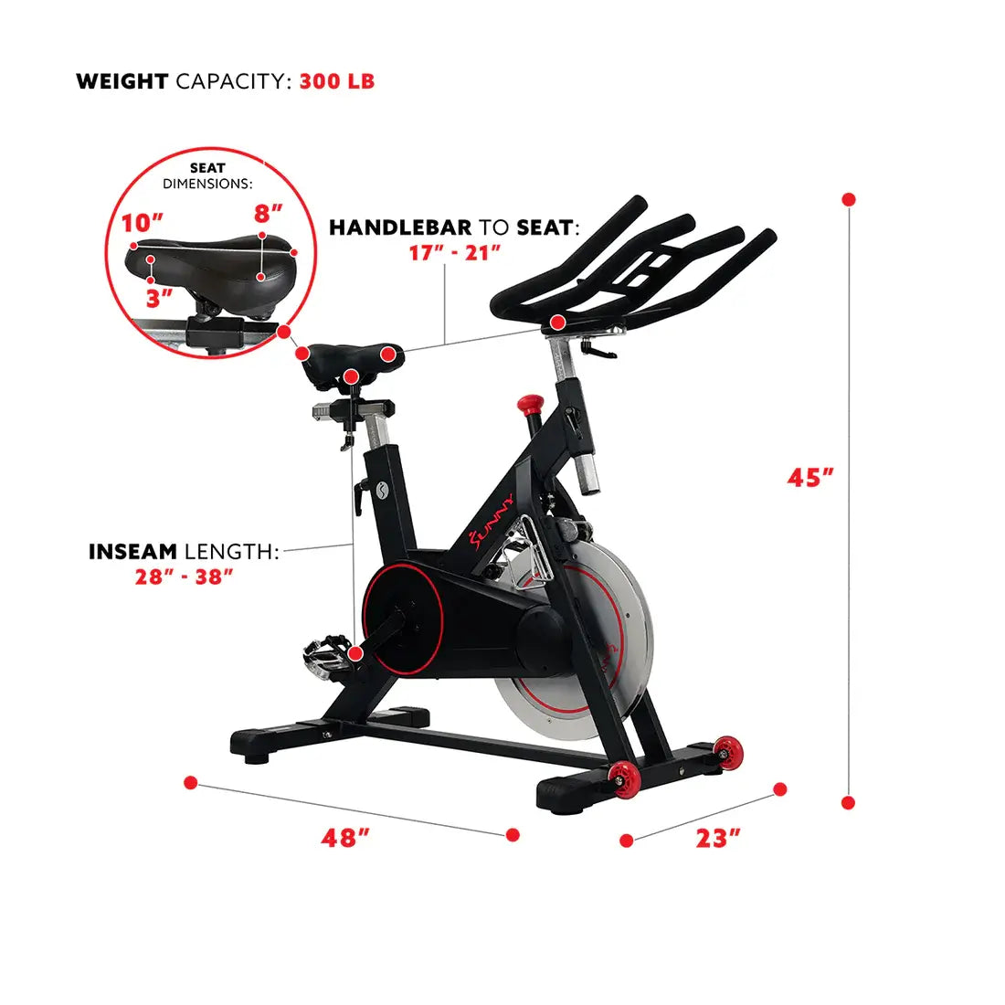 GP Pro Sun Indoor Cycling Bike Magnetic Belt Drive - Lifetime warranty*
