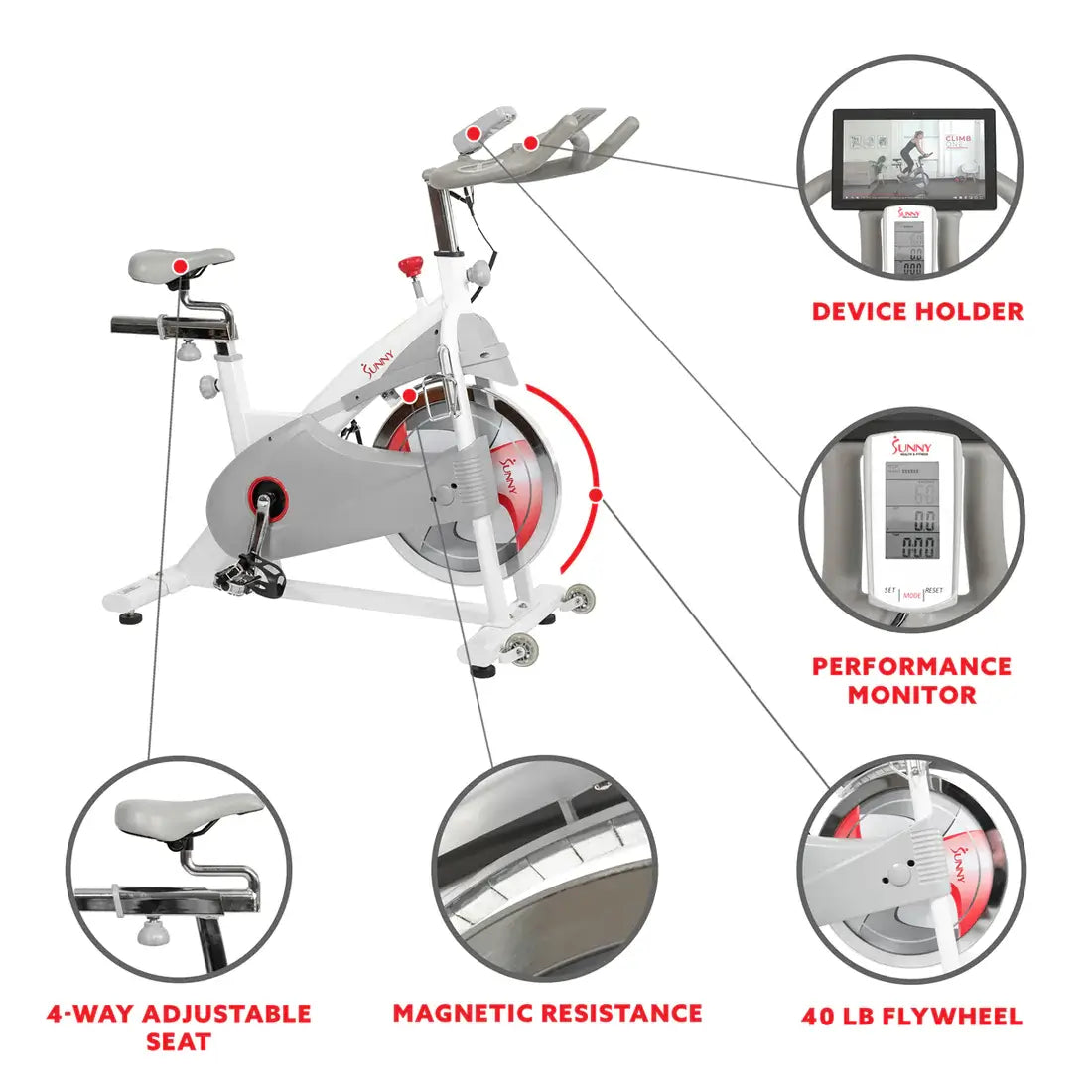 GP Pro Sun Premium Magnetic Belt Drive Indoor Cycling Bike - Lifetime warranty*
