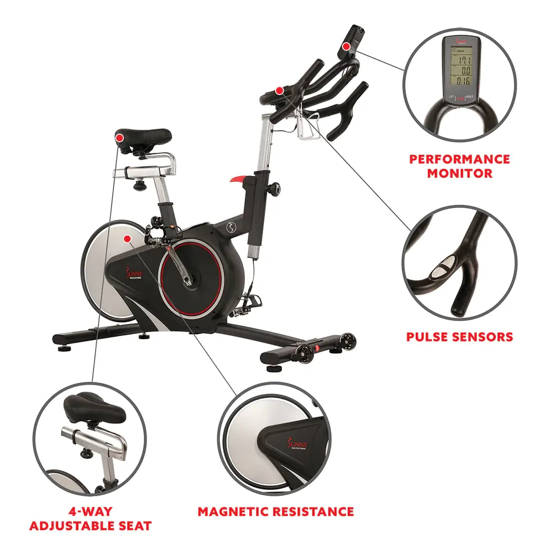 GP Pro Sun Magnetic Rear Belt Drive Stationary Bike - Lifetime warranty*