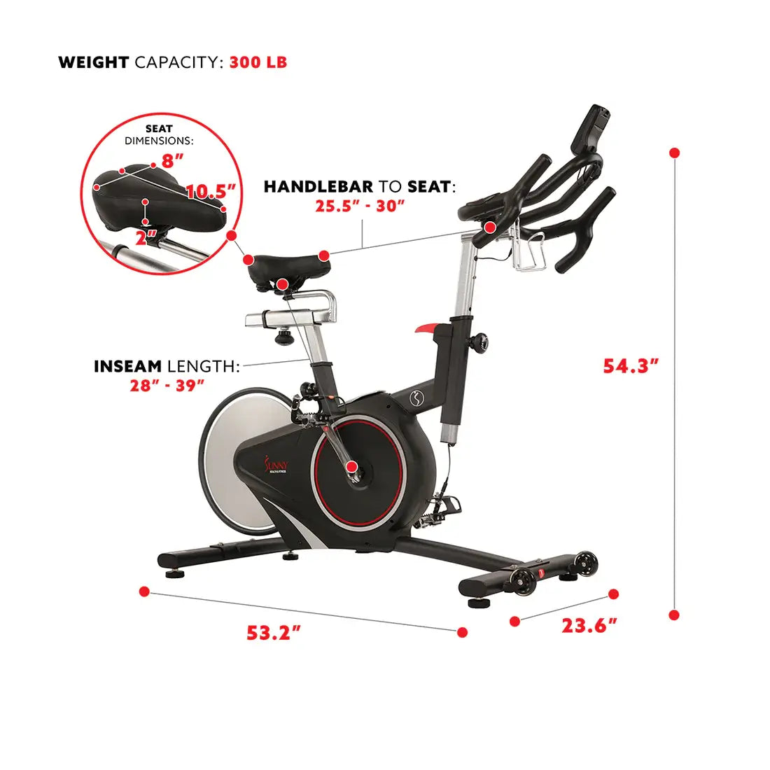 GP Pro Sun Magnetic Rear Belt Drive Stationary Bike - Lifetime warranty*