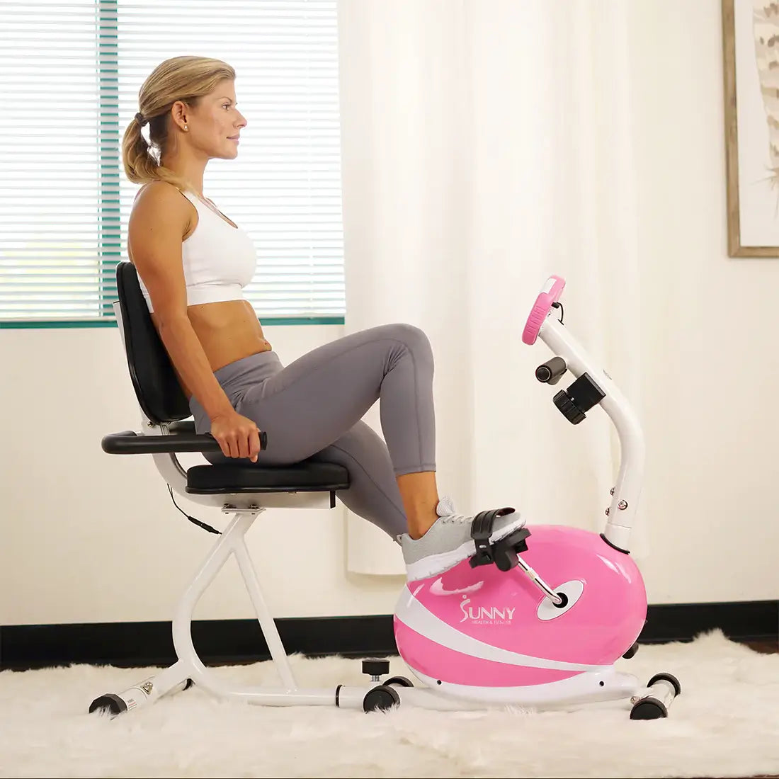 GP Pro Sun Pink Recumbent Exercise Bike Magnetic Resistance - Lifetime warranty*