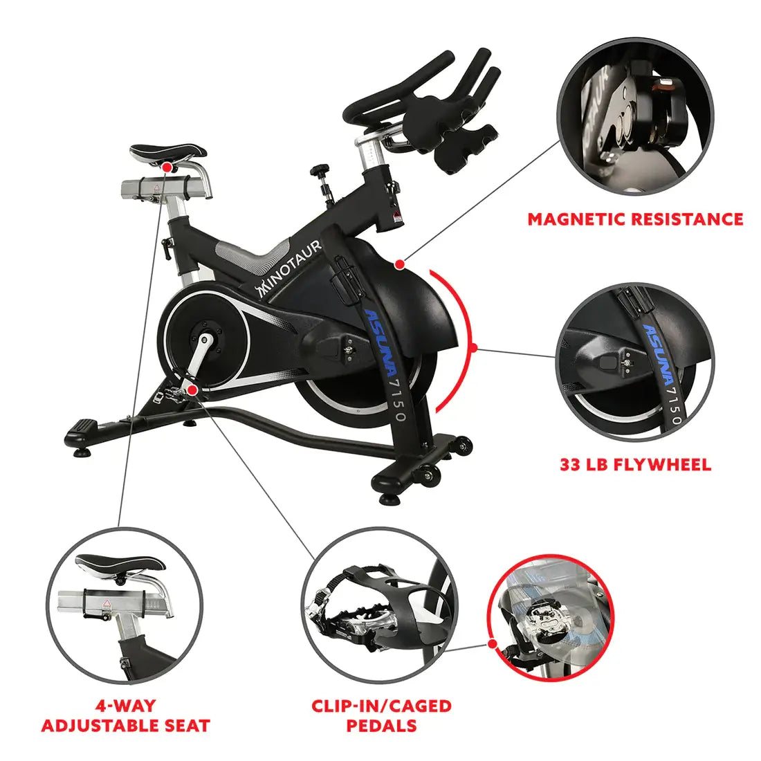 GP Pro Sun Asuna Minotaur Stationary Exercise Bike Magnetic High Weight Belt Drive - Lifetime warranty*