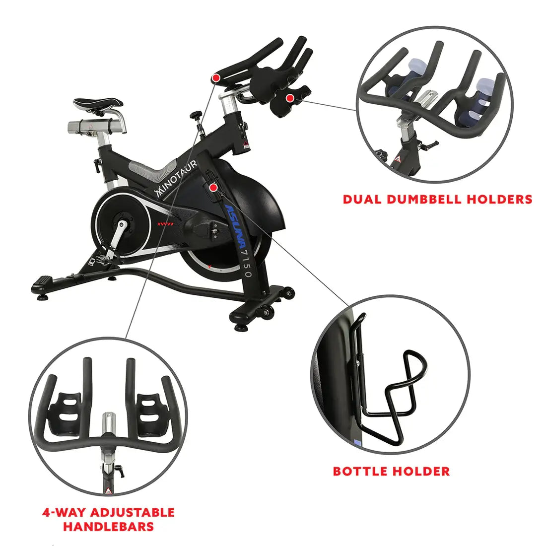 GP Pro Sun Asuna Minotaur Stationary Exercise Bike Magnetic High Weight Belt Drive - Lifetime warranty*