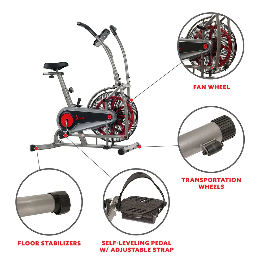 GP Pro Sun Motion Air Bike, Fan Exercise Bike - Lifetime warranty*
