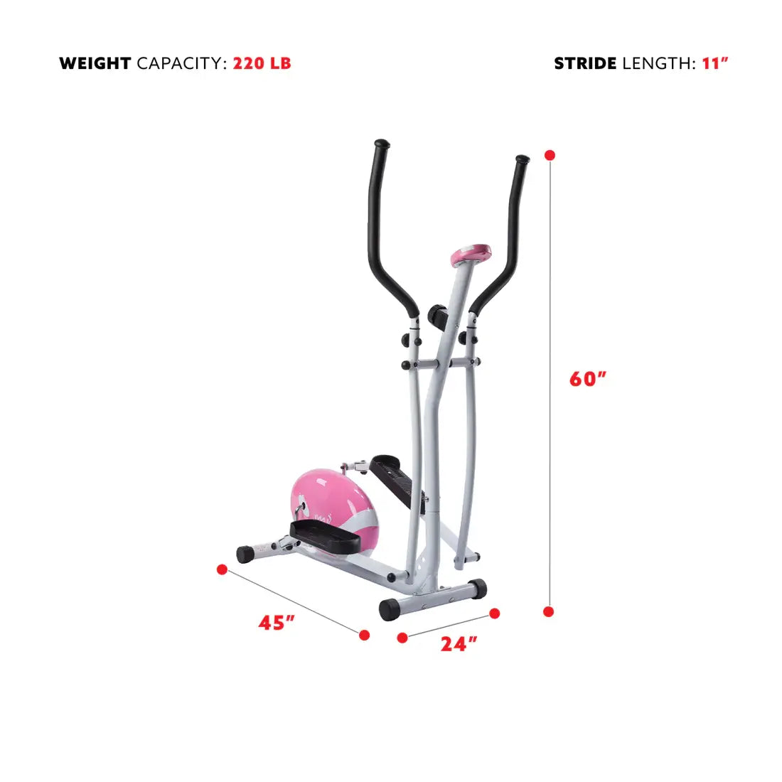 GP Pro Sun Pink Magnetic Elliptical Trainer Elliptical Machine- Lifetime warranty*