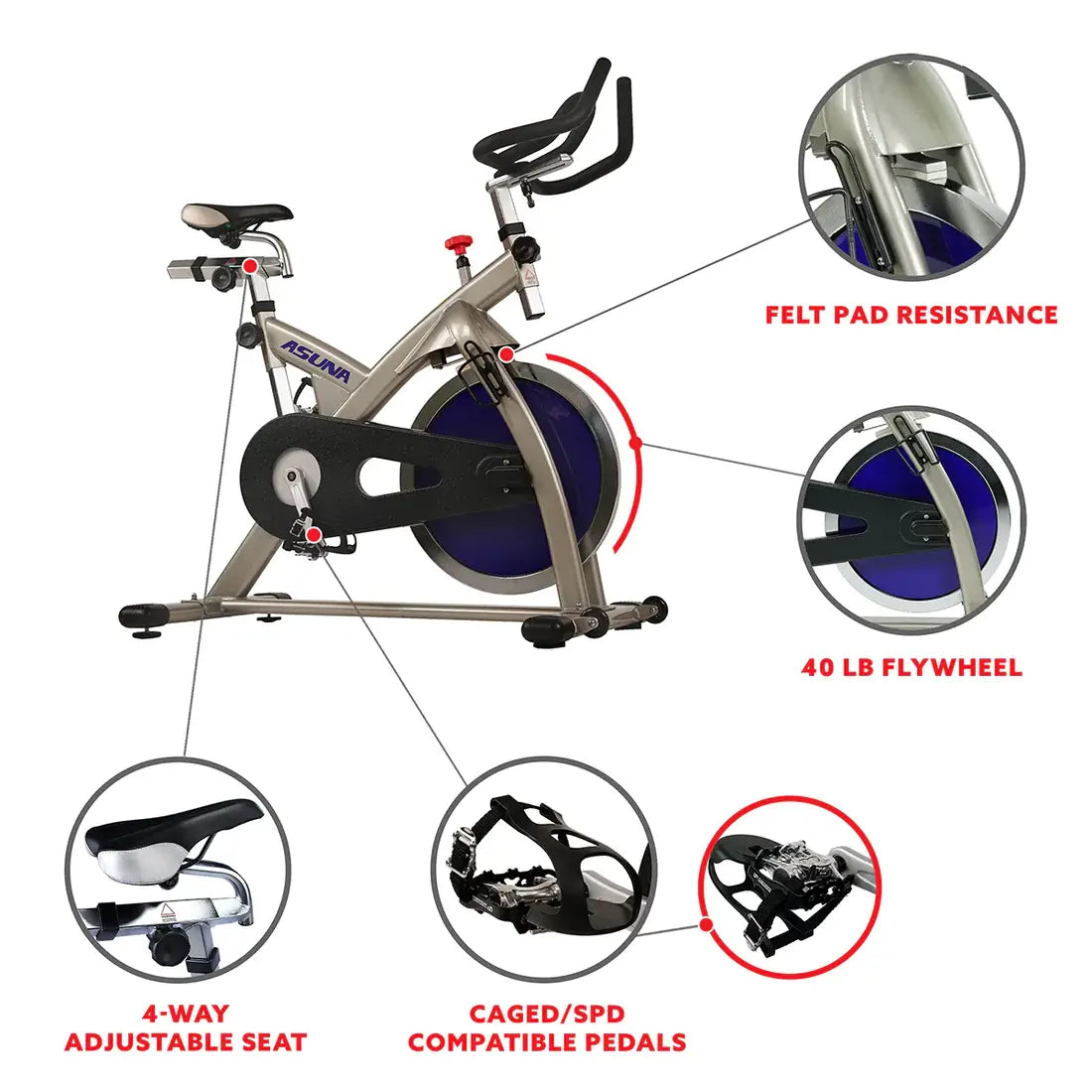 GP Pro Sun Premium Chain Drive Commercial Indoor Cycling Trainer Exercise Bike-Lifetime warranty*
