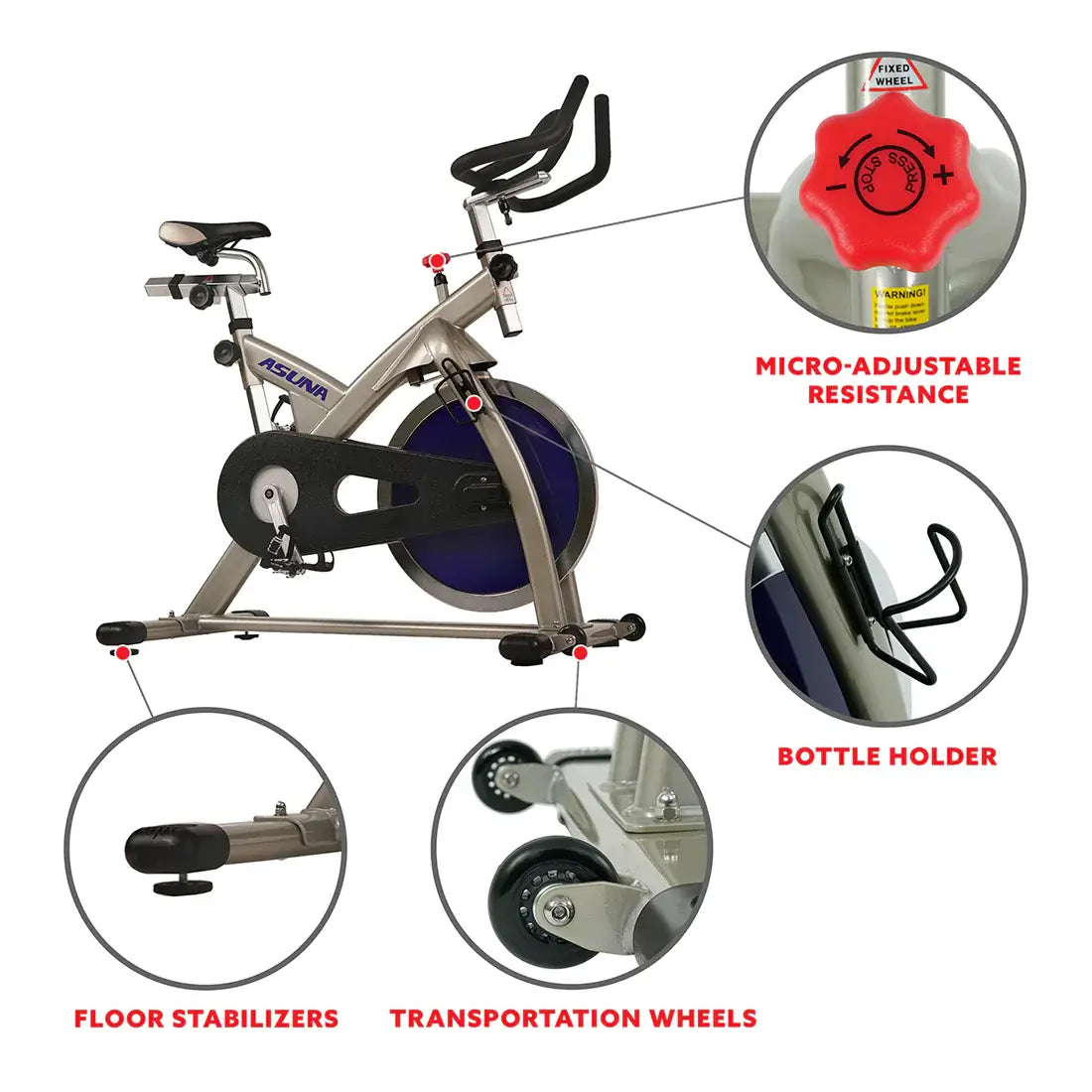 GP Pro Sun Premium Chain Drive Commercial Indoor Cycling Trainer Exercise Bike-Lifetime warranty*